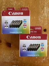 2 Pack Genuine Canon PGI-280xl CLI-281 Ink Cartridges-B/C/M/Y 5 Pack Each New picture
