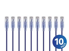 Monoprice Cat6A Ethernet Network Patch Cable - 25 Feet - Purple | 10-Pack, 10G picture