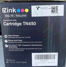E-Z Ink Brother TN450 Black Toner - Two (2) Toner Cartridges - New / Sealed picture