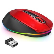 Rechargeable Wireless Mouse LED RGB Silent Click 2.4G USB Laptop PC Mini picture