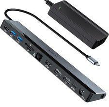 USB C Docking Station Dual Monitor with 96W Adapter NewQ 12-in-1 Thunderbolt 3 picture