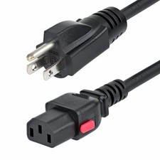 StarTech 10FT-LC10A-POWERCORD Computer Power Cord, NEMA 5-15P to Locking C13 picture