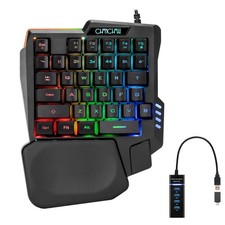 Handed Gaming Keyboard, 35 Keys, Rainbow , Wired USB, Ergonomic with Wrist Re... picture