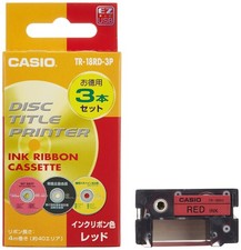 Casio TR-18RD-3P Disc Title Printer Ink Ribbon Red Pack of 3 Japan picture
