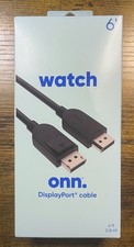 onn. 6' Display Port to Display Port Cable, Black picture