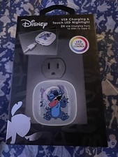 Disney Stitch USB Charging & Touch LED Nightlight 2x USB Charging Ports 1 X USB picture