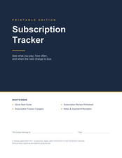 Subscription Tracker Excel PDF Digital picture