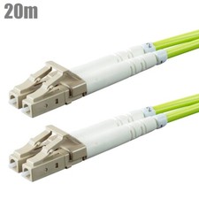 20M LC/UPC To LC/UPC Fiber Optic Multi-Mode Duplex 50/125 Patch Cable OM5 Green picture
