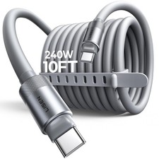 LISEN 10FT USB C Cable Fast Charging Chubby 240W C to C 10FT, Grey picture