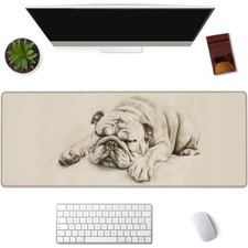 Kibue Cute Dog Gaming Mouse Pad Extended Desk Computer 11.8×31.5 IN, Dog21  picture