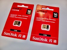 2x SanDisk Cruzer Fit Flash Drive 16GB USB 2.0 Memory Stick Mini USB Flash Drive picture