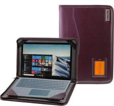 Broonel Contour Series Burgundy Leather Heavy Duty Zipped Case Laptop 16-17