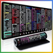 Excel Shortcut Desk Pad XXL Waterproof Mouse Mat Data Analysis picture