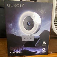GUSGU G910 QHD 2K 2560x1440 USB Webcam with Fill Light, Black picture