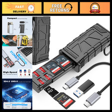 2-in-1 High-Speed SD/Micro SD Card Reader & Holder, USB 3.1 Type-C, UHS-II, Comp picture