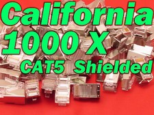 Lot 1000 Pcs CAT5 Shielded Rj45 8P8C Network Ethernet Plug Gold Plated Connector picture
