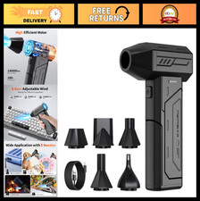 High-Power Cordless Compressed Air Duster, 130K RPM, Rechargeable Blower, LED Li picture