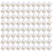 Telephone Modular Plug Male RJ11/RJ12 Connectors Copper Core 6P6C Clear 120pcs picture