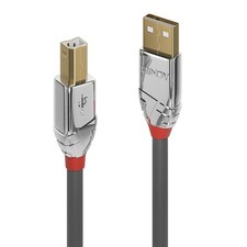 LINDY 36642 USB 2.0 Type A to B Cable, Cromo Line - Grey, 1m 2m Cromo Line picture