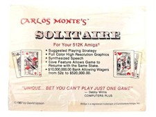 Carlos Monte's BLACKJACK / SOLITAIRE 1986 Commodore AMIGA 512k A1000+ up picture