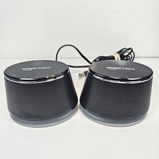 Amazon Basics Stereo 2.0 Speakers for PC or Laptop, Volume Control & Aux Black picture