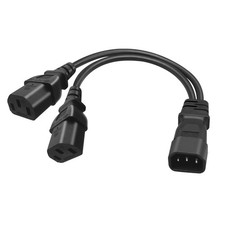 0.32M/1FT IEC320 C14 to 2 X C13 UPS Server Y Splitter Adapter Extension Power... picture