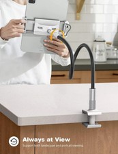 Lamicall Gooseneck Tablet Holder Mount : Flexible Arm Clip Stand Black picture