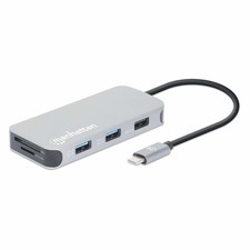 Manhattan 130615 USB-C Dock/Hub With Card Reader, Ports (X6): Ethernet, HDM ~E~ picture