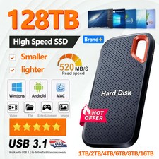 Huge Capacity Portable SSD 128TB High Speed External Hard Drive 1TB Hard Disk 2T picture