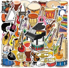 Musical Instrument Stickers - 50 Pcs Music Orchestral Instruments  picture