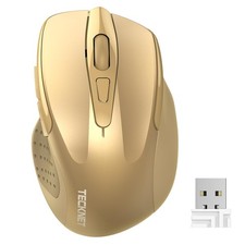TECKNET M003 Wireless Ergonomic Mouse 4000 DPI Gold USB Receiver picture