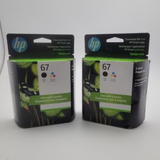 HP 67 Black & Tri-Color Ink Cartridge 2-Pack Genuine Expired September 2024 picture
