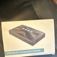 KVM Switch Box USB HDMI 4-Port Desktop Controller Panel Switch Supports USB 2.0 picture