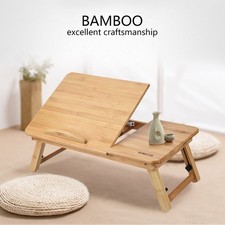 Carbonized Foldable Bamboo Foldable Laptop Table Portable Standing Desk for Home picture