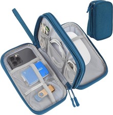 CAOODKDK Electronic Organizer Travel Cable Large, Double Layer - Dark Green picture