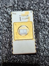 Intel C2708 vintage ceramic white gold EPROM CPU ROM IC chip date 7638 picture