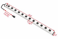 12 Outlet Power Strip Surge Protector Aluminum 300J AC15A 125V 1875W picture