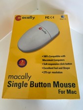 Macally Single Button Mouse for Mac USB White New Sealed Vintage picture