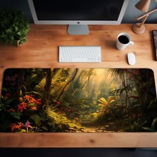 Tropical Forest Mouse Pad, Floral Desk Mat, Large XL Deskmat, Gaming Mouse Pad  picture