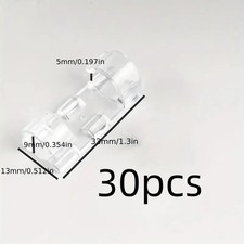 30 Pcs Clear Plastic Cable Clips Transparent Adhesive Cord Holders for Wall picture