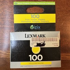 LEXMARK 100 Yellow Ink Genuine OEM Cartridge Sealed NOS picture