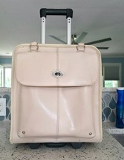 Wilson Leather Wilsons Leather Wheeled Carry-on Briefcase Mobil Office Cream picture