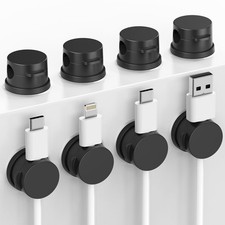 Cord Organizer 8 Pack Rotatable Cable Clips No-Residue Adhesive Wire Holder Blac picture