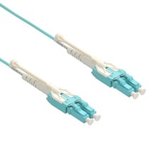 20 Pack of 1m Uniboot LC/UPC-LC/UPC OM3 Multimode Duplex Aqua Fiber Optic Patch picture