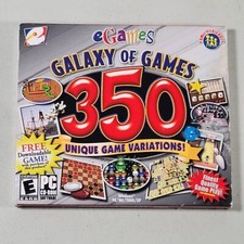 Galaxy Of Games 350 PC CD-ROM Solitaire Chess Vintage Retro Windows eGames Disc picture