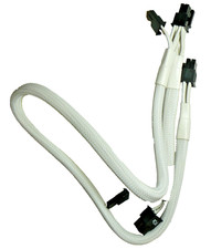 White Sleeved 8-Pin to Dual 8-Pin (6+2) PCI-E GPU Power Splitter Extension picture