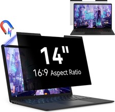 14 Inch Magnetic Laptop Privacy Screen, Anti-Glare Blue Light Filter for 16:9 Mo picture