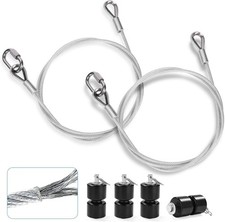 Atesilor 2Pcs Upgraded Vinyl Coated Lift Cable with 4Pcs Black Rollers | Steel picture