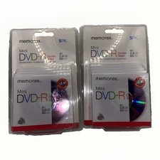 Lot Of 2 Memorex Mini DVD-R (5 Pack) 4X 1.4GB 30min New Sealed Box picture