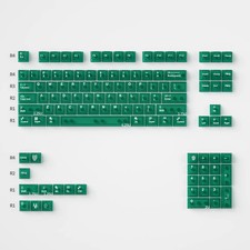 PBT PC Gradient Green Transparent Keycaps Cherry Profile UV Print Mechanical picture